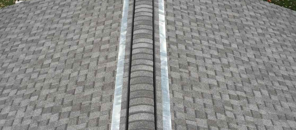 Zinc strips installed on a roof in southern Oregon