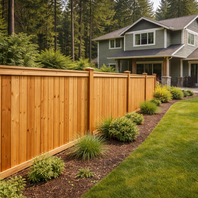 Clean wood fence on southern Oregon property