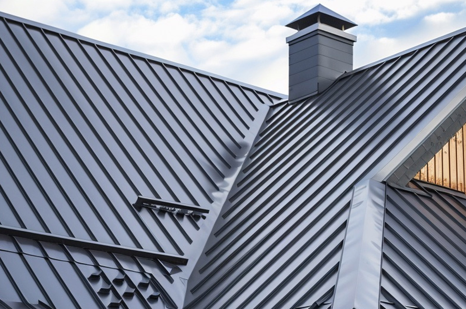 Dark metal roof on a house in southern Oregon