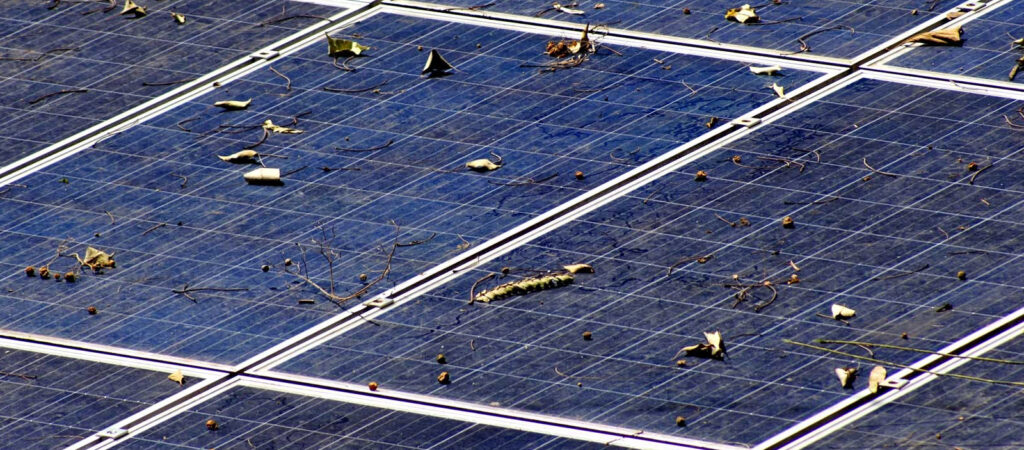 Dirty solar panels from not cleaning