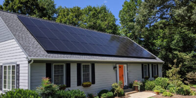 Clean solar panels on a roof in southern Oregon