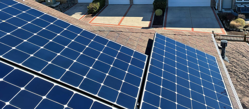 Clean solar panels on a roof in southern Oregon