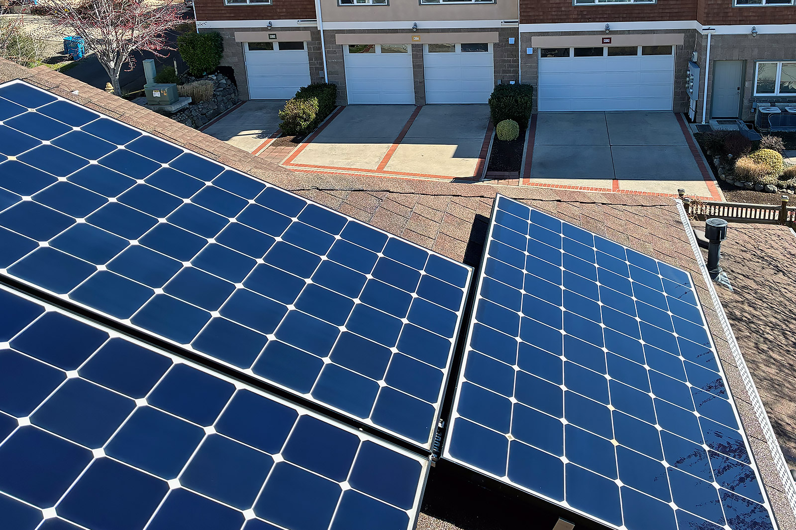 Clean solar panels on a roof in southern Oregon