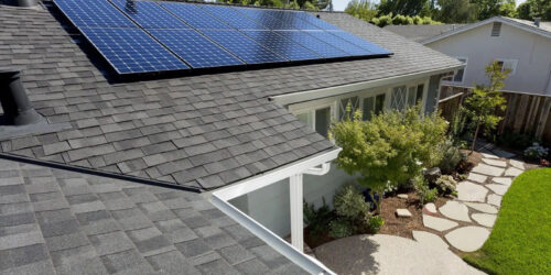 Clean solar panels on a roof in southern Oregon