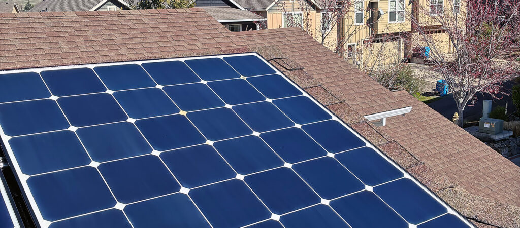 Clean Solar Panel on a roof in Southern Oregon