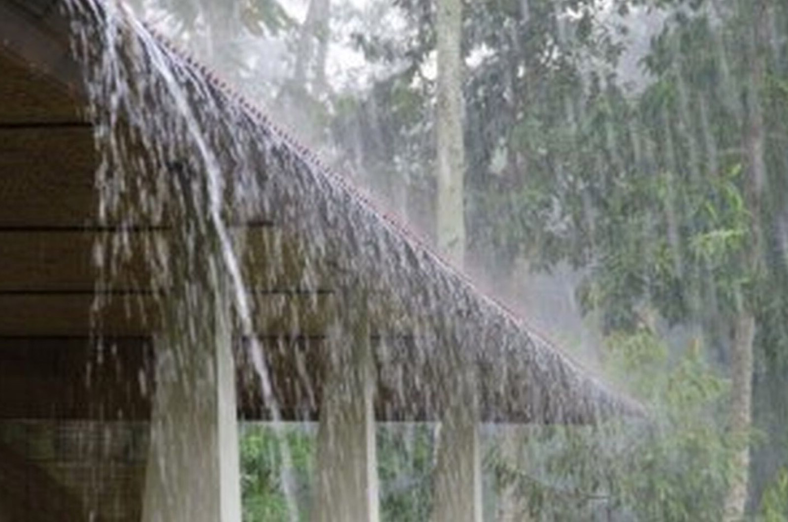A close up of a roof getting rained on in Medford Oregon