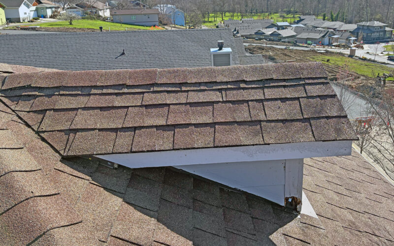 A roof on an Ashland house with moss removed