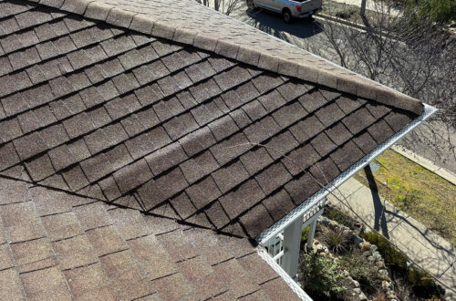 A clean valley on the roof of an Ashland Oregon townhouse