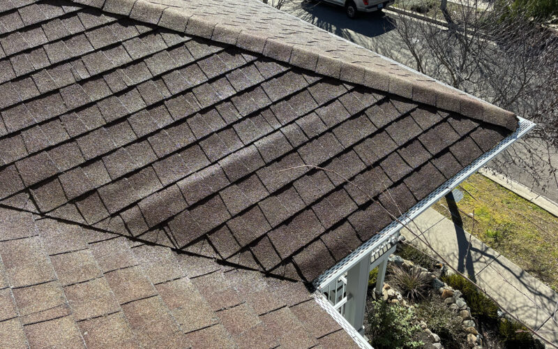 A clean valley on the roof of an Ashland Oregon townhouse