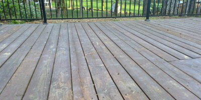 A wood deck in Southern Oregon that needs cleaning