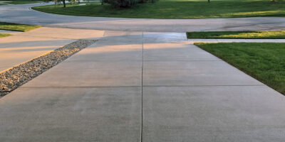 A pressure washed driveway in Southern Oregon