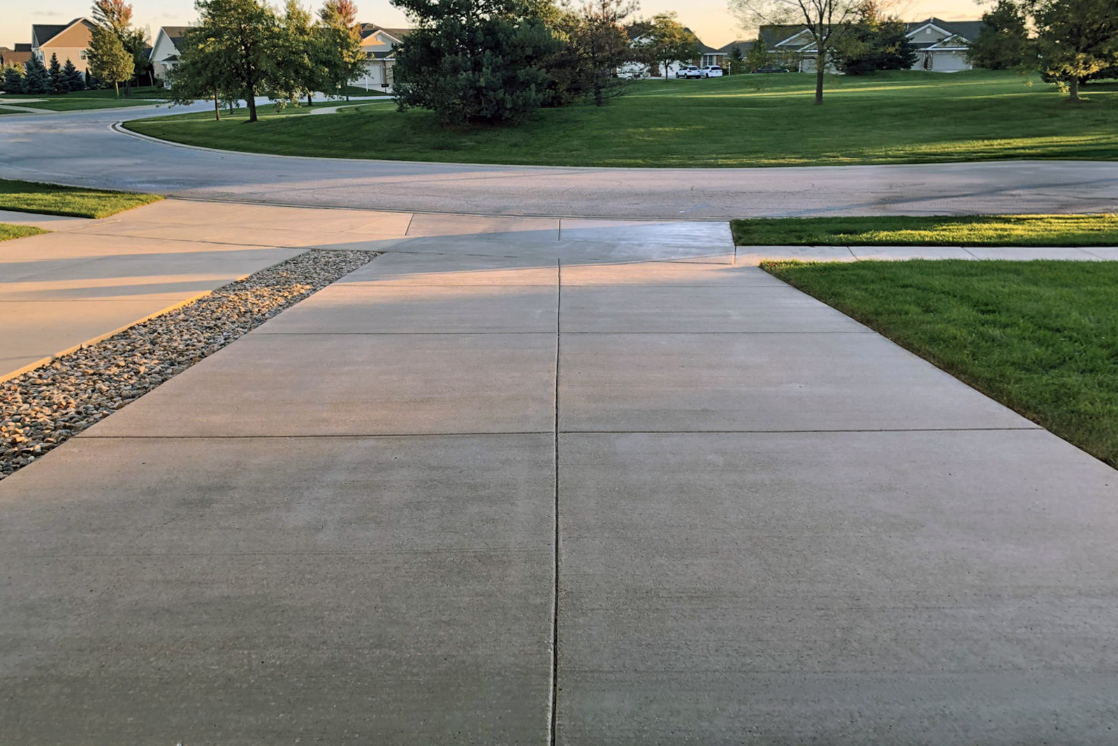 A pressure washed driveway in Southern Oregon