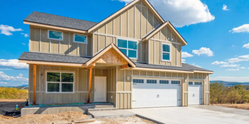 A newly constructed house with clean windows
